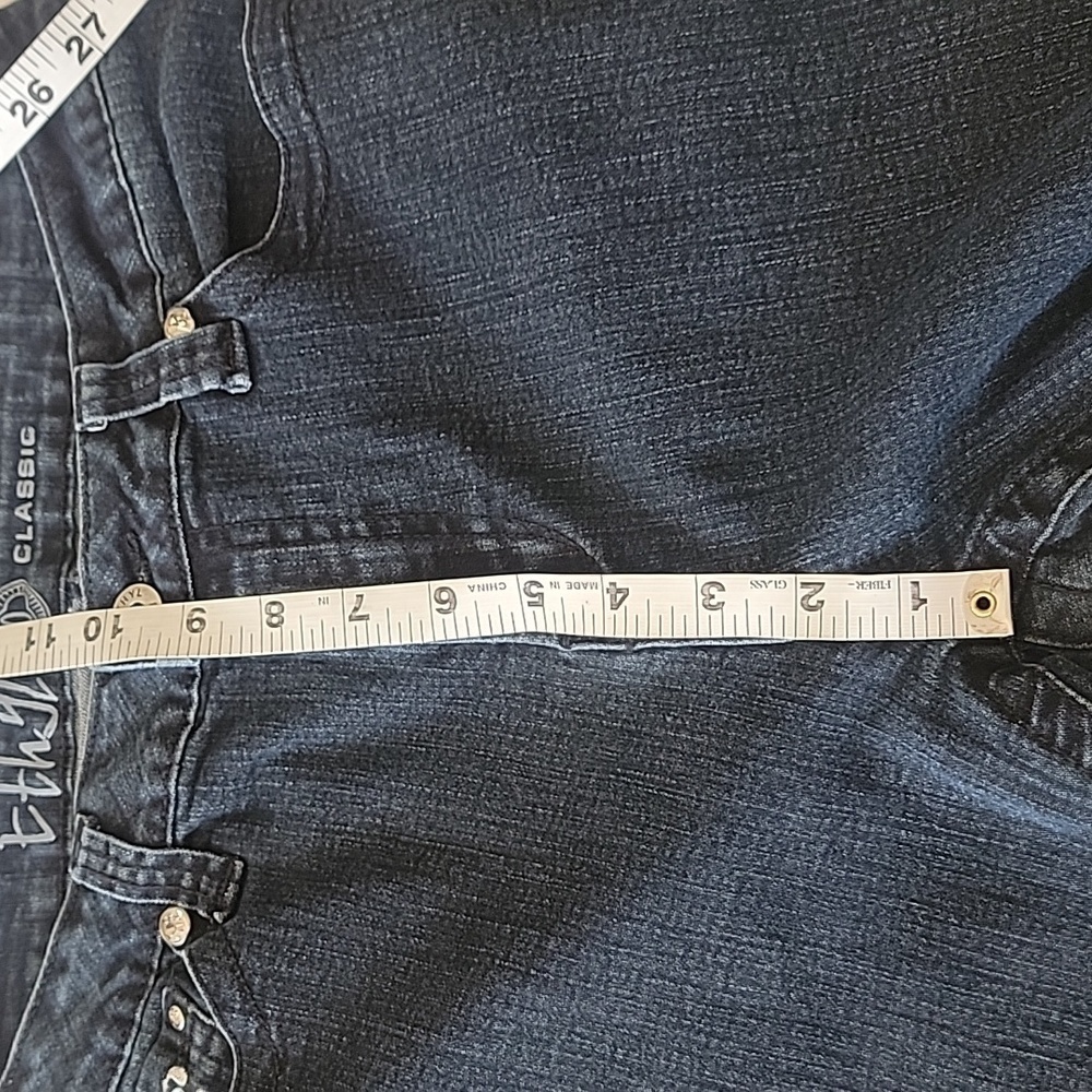 Ethyl Size 10 Classic Dark Blue Jeans w/ Embroidered & Beaded Pockets, GUC - Picture 4 of 14
